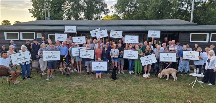 Community members at The Black Horse campaign